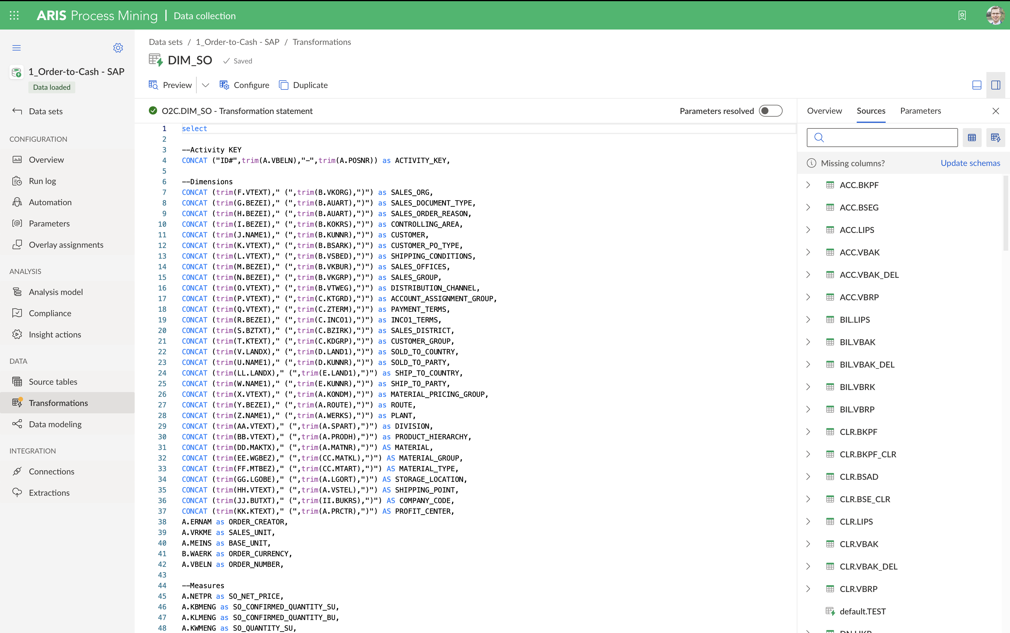 ARIS Process Mining: engineer