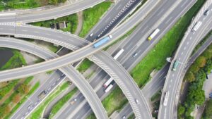 intertwined highway ramps